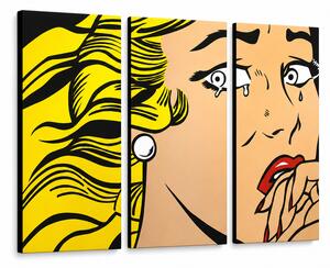 Tablou POP ART pictat manual LICHTENSTEIN 3 buc li3/x2 - 60x40 cm