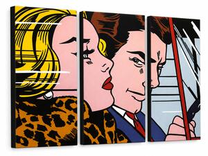 Tablou POP ART pictat manual LICHTENSTEIN 3 bucăți li4 - 60x40 cm