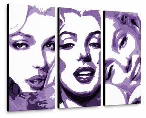Tablou POP ART pictat manual Marilyn MONROE 3 buc mon4 - 60x40 cm
