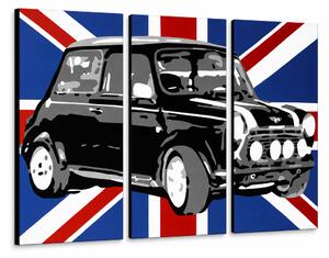 Tablou POP ART pictat manual MINI COOPER 3 piese mini2 - 60x40 cm