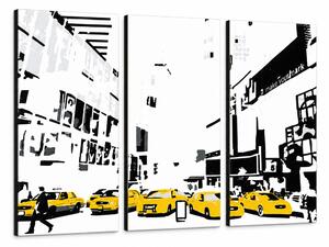 Tablou POP ART pictat manual NEW YORK 3 bucăți 0107 nyc - 60x40 cm