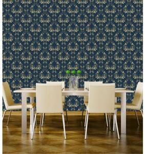 Tapet vlies de lux ornament clasic albastru