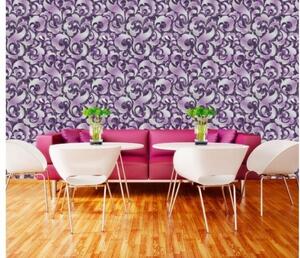Tapet vlies de lux ornament retro violet închis