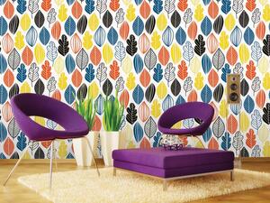 Tapet vlies de lux frunze colorate