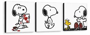 Tablou POP ART pictat manual SNOOPY 3 buc snoopy - 150x50 cm