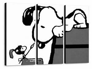 Tablou POP ART pictat manual SNOOPY 3 părți snoopy3 - 60x40 cm