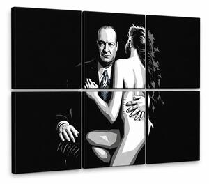 Tablou POP ART pictat manual SOPRANOS 6 bucăți sop2 - 90x60 cm
