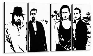 Tablou POP ART pictat manual U2 în negru 4 bucăți U22 - 120x60 cm