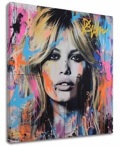 Reproducere pe pânză Brigitte Bardot - Frumusețe capturată pe pânză | finisată de mâna artistului - 60x60 cm