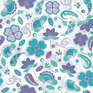 Tapet vlies de lux colorat ornamente florale