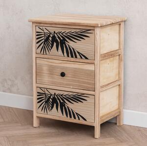 Comodă ZOFIA cu 3 sertare - design boho, 40 x 29 x 58 cm