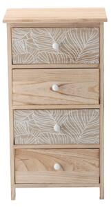 Comodă LUIZA cu 4 sertare - design boho, 40 x 29 x 73 cm