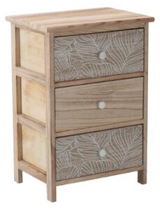 Comodă LUIZA cu 3 sertare - design boho, 40 x 29 x 58 cm