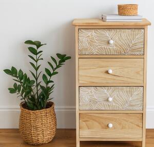Comodă LUIZA cu 4 sertare - design boho, 40 x 29 x 73 cm