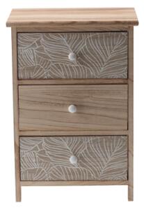 Comodă LUIZA cu 3 sertare - design boho, 40 x 29 x 58 cm