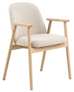 MAZZONI EXPORT RODERIC Bej (material Apia 453)/cadru stejar uleiat - SCAUN DE LEMN CHENILLE PENTRU SUFRAGERIE LIVING BUCĂTĂRIE RETRO
