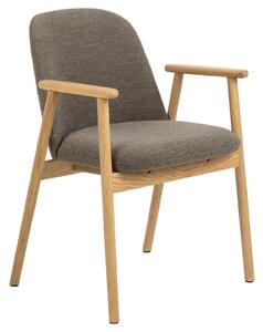 MAZZONI EXPORT RODERIC Maro Taupe (țesătură Monza 40)/cadru stejar uleiat - SCAUN DE LEMN BOUCLÉ PENTRU SUFRAGERIE LIVING BUCĂTĂRIE RETRO