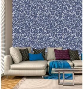 Tapet vlies de lux abstract retro albastru