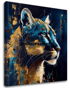 Pictură decorativă pe pânză - PREMIUM ART - Silent Puma's Gaze - 80x80 cm