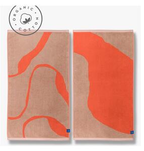 Prosoape portocalii/maro deschis 2 buc. din bumbac organic 50x90 cm Nova Arte – Mette Ditmer Denmark