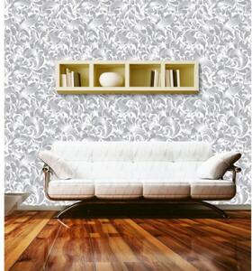 Tapet vlies de lux ornament retro argintiu