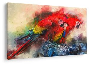 Tablou - Papagali roșii ara (90x60 cm)