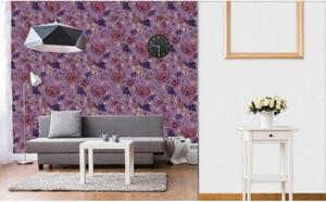 Tapet vlies de lux motiv violet cu flori