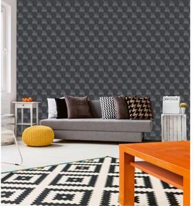 Tapet vlies de lux cuburi 3d negre verticale