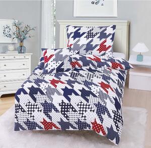 Lenjerie de pat din microsatin roșu-albastru pentru pat de o persoană cu 3 piese 140x200 cm James – My House