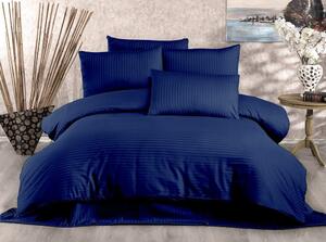 Lenjerie de pat albastru-închis din bumbac satinat pentru pat dublu 200x200 cm Lilyum – Mijolnir