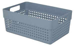 Coș depozitare plastic perforat 23x15x10 cm Storage Solutions, cu mânere, Gri