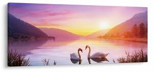 Tablou - Lebăde îndrăgostite (120x50 cm)