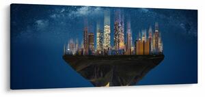 Tablou - Metropola plutind în spațiu (120x50 cm)