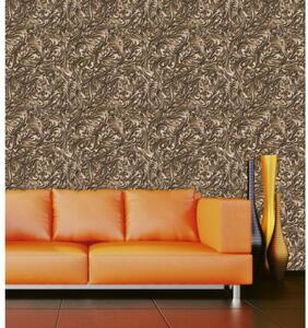 Tapet vlies de lux abstract floral auriu