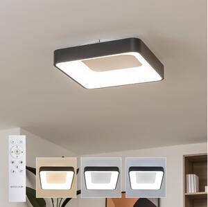 Brilagi - Plafonieră LED dimabilă FALCON II, 80 W, 230 V, 40 x 40 cm, neagră + telecomandă