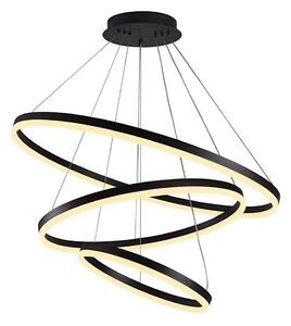 Brilagi - Lustră LED reglabilă suspendată pe cablu CIRCLE LED/125W/230V 3000-6500K neagră + telecomandă