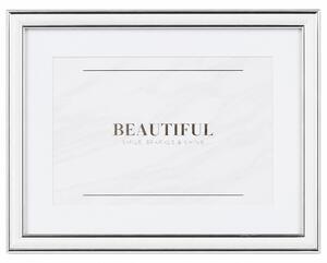 Rama foto decorativa Pufo pentru diploma, certificat, acte sau fotografie A4, design elegant negru cu auriu, 32 x 24 cm, argintiu