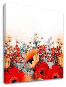 Tablou de perete RED FLOWERS_154-12 - 90x90 cm