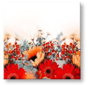 Tablou de perete RED FLOWERS_154-12 - 30x30 cm
