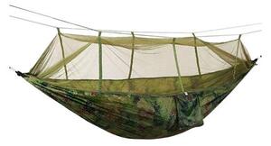 Hamac turistic cu plasa de tantari SANTIAGO 260x140 cm, verde