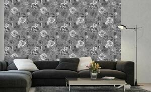 Tapet vlies de lux patchwork floral gri