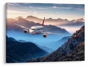 Tablou - Avion peste crestele montane (70x50 cm)