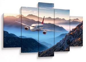 Tablou - Avion peste crestele montane (150x105 cm)