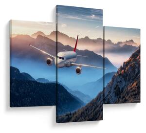 Tablou - Avion peste crestele montane (90x60 cm)