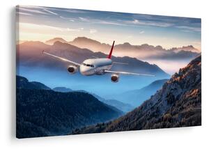 Tablou - Avion peste crestele montane (90x60 cm)