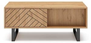 Măsuță de cafea în culoare naturală cu aspect de lemn de stejar 55x110 cm Madona – Marckeric