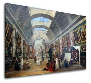 Tablou canvas Hubert Robert - Proiect Grande Galerie du Louvre - 40x50 cm