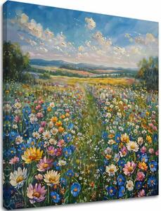 Tablou canvas peisaj Pajiște de vară - 60x60 cm
