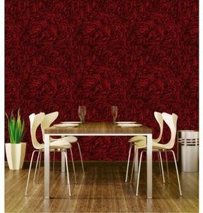 Tapet vlies de lux abstract floral roșu