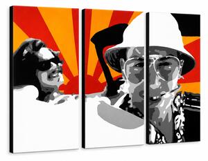 Tablou pictat manual POP Art Fear and Loathing in Las Vegas 3 bucăți lv2 - 60x40 cm